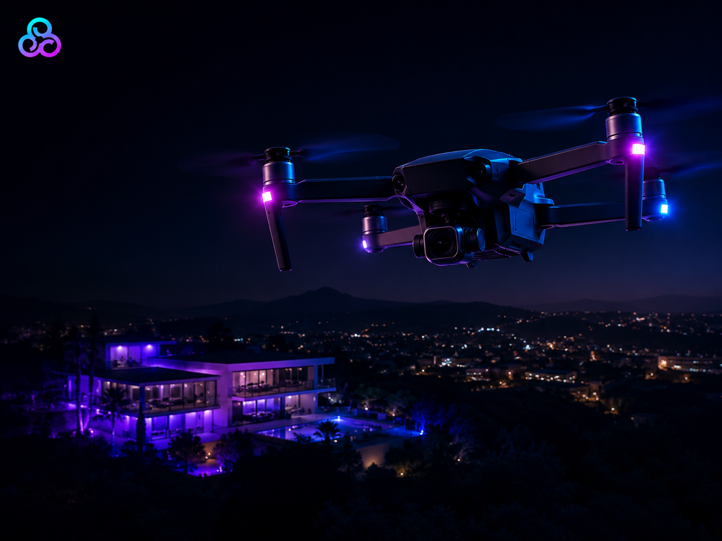 Drone em voo para captação aérea