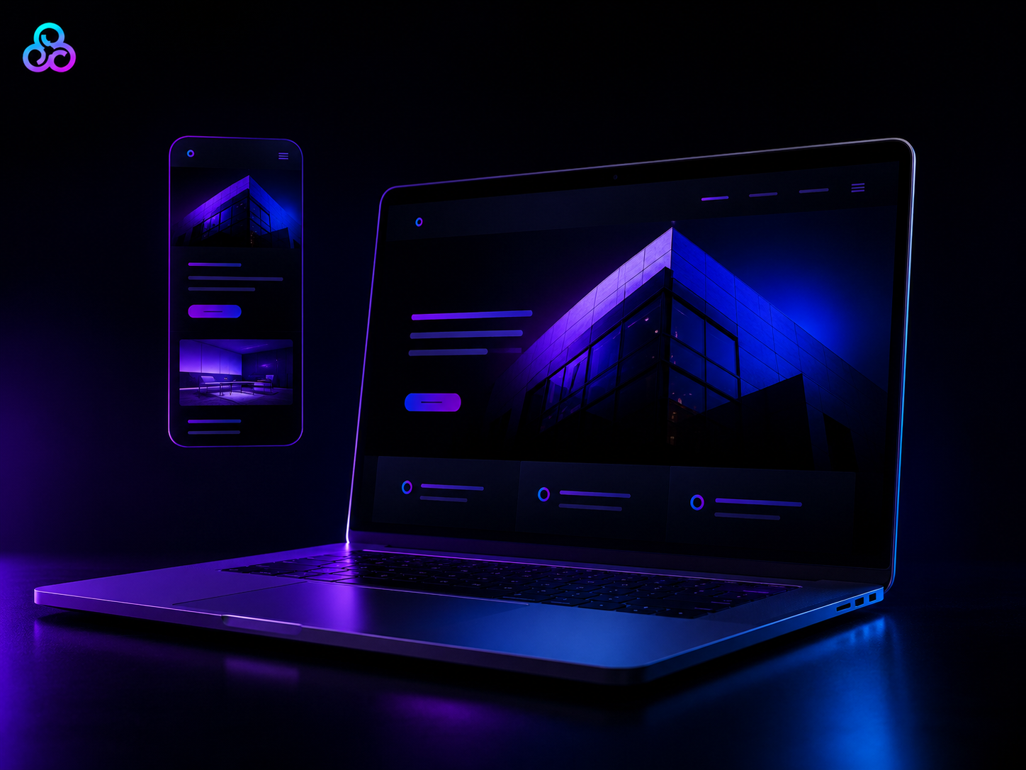 Notebook com site em destaque