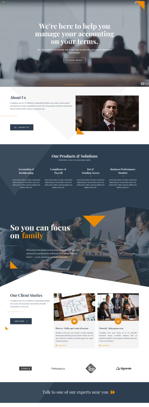 Modelo de site para contabilidade em inglês