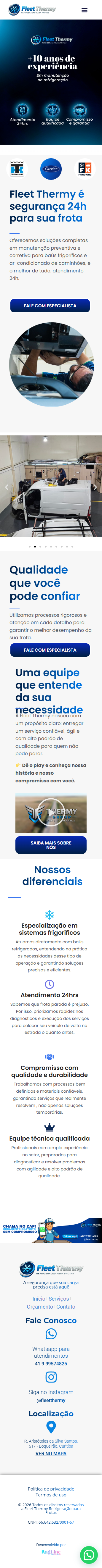 Site institucional Fleet Thermy